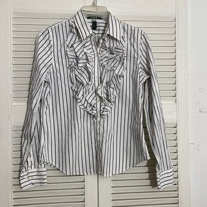 Ralph Lauren ladies shirt Green tag size medium cotton fabric